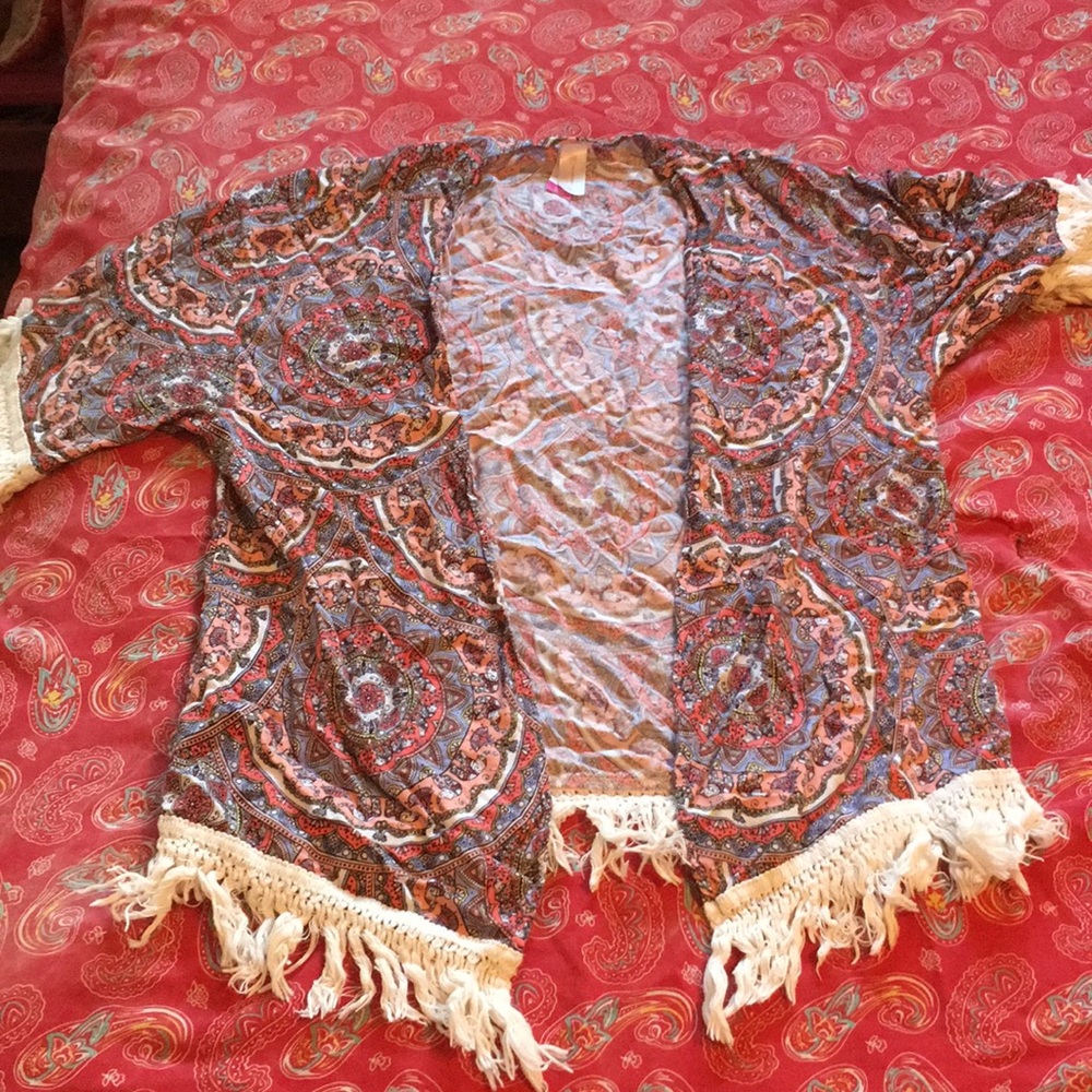 Elephant shawl XS pink and white and blue design